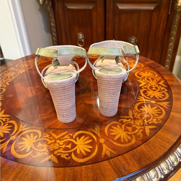 NWOT Aquatalia Women's Green Leather Zeus Heeled Sandal SZ 10 Made in Italy - Picture 3 of 11